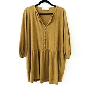 FREE PEOPLE Beach Drop Waist Linen Blend Dress